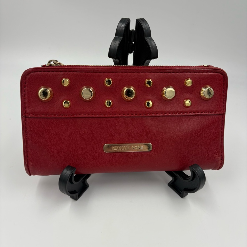Michael Kors Soft Leather Stud Detailed Long Wallet‎